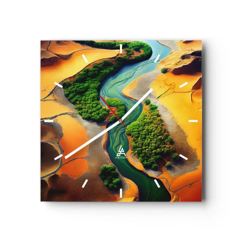 Wandklok - Klok - Levengevende rivier - 40x40 cm