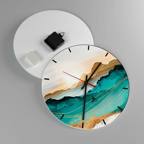 Wandklok - Klok - Op de rand van abstractie – landschap - 30x30 cm