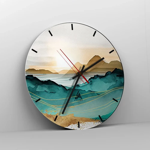 Wandklok - Klok - Op de rand van abstractie – landschap - 30x30 cm