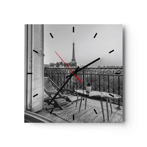 Wandklok - Klok - Parijs' namiddag - 30x30 cm