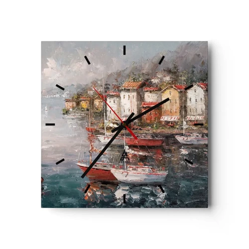 Wandklok - Klok - Romantisch toevluchtsoord - 40x40 cm