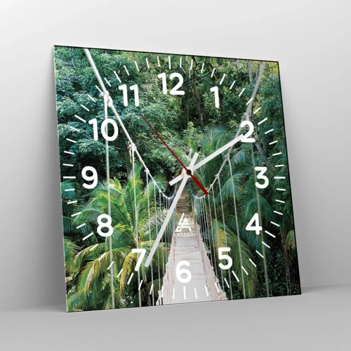 Wandklok - Klok - Welkom in de jungle! - 30x30 cm