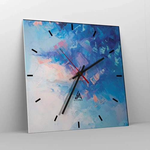 Wandklok - Klok - Winter abstractie - 40x40 cm