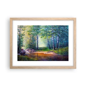 Een poster in een licht eiken lijst - Idyllisch landschap - 40x30 cm