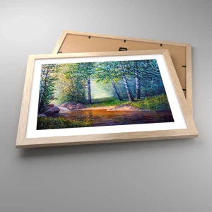 Een poster in een licht eiken lijst - Idyllisch landschap - 40x30 cm