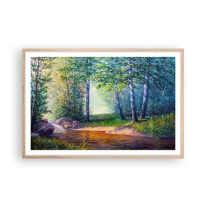 Een poster in een licht eiken lijst - Idyllisch landschap - 91x61 cm