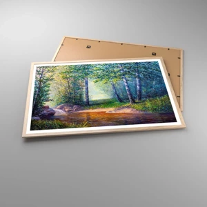 Een poster in een licht eiken lijst - Idyllisch landschap - 91x61 cm