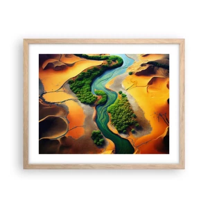 Een poster in een licht eiken lijst - Levengevende rivier - 50x40 cm