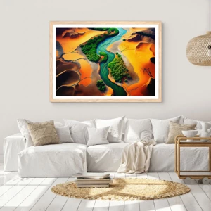 Een poster in een licht eiken lijst - Levengevende rivier - 50x40 cm