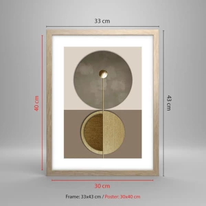 Een poster in een licht eiken lijst - Perfecte balans - 30x40 cm