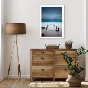 Poster in een witte lijst - Peinzend meer - 50x70 cm