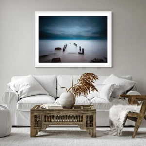 Poster in een witte lijst - Peinzend meer - 70x50 cm