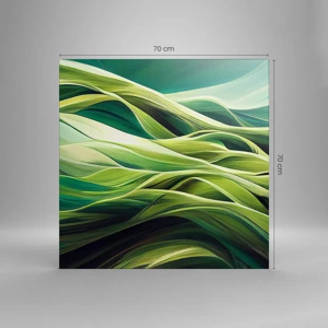 Schilderen op canvas - Abstract groen spel - 70x70 cm