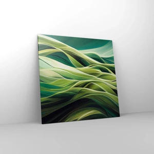 Schilderen op canvas - Abstract groen spel - 70x70 cm