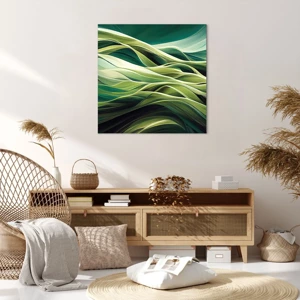 Schilderen op canvas - Abstract groen spel - 70x70 cm