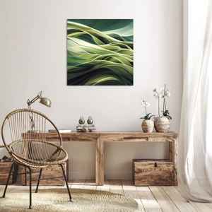 Schilderen op canvas - Abstract groen spel - 70x70 cm