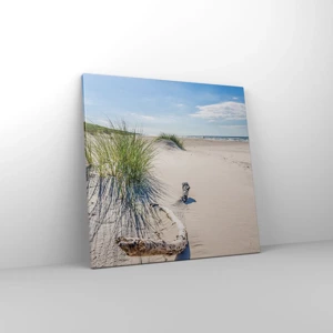 Schilderen op canvas - De mooiste zandstrand? Oostzee-strand - 50x50 cm