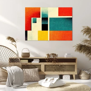 Schilderen op canvas - Geometrische abstractie – goede energie - 100x70 cm