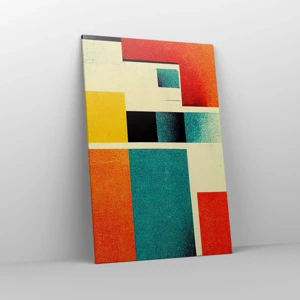 Schilderen op canvas - Geometrische abstractie – goede energie - 80x120 cm