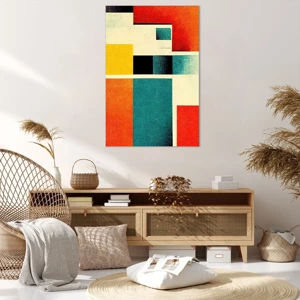 Schilderen op canvas - Geometrische abstractie – goede energie - 80x120 cm