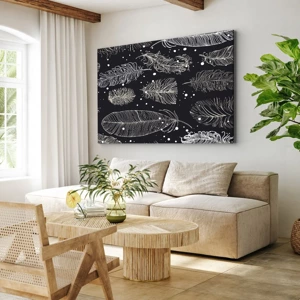 Schilderen op canvas - Gevederde kant - 120x80 cm