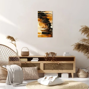 Schilderen op canvas - Harmonie van zwart en goud - 45x80 cm