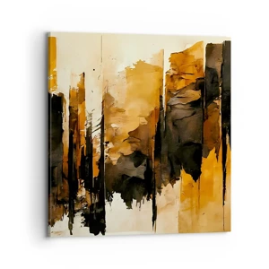 Schilderen op canvas - Harmonie van zwart en goud - 70x70 cm