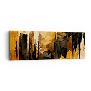 Schilderen op canvas - Harmonie van zwart en goud - 90x30 cm