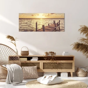 Schilderen op canvas - Het gouden land van zachtheid - 100x40 cm