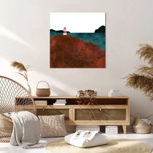 Schilderen op canvas - Starend naar de zee - 70x70 cm