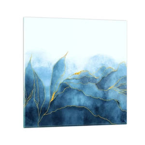 Schilderen op glas - Blauw in goud - 40x40 cm