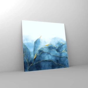 Schilderen op glas - Blauw in goud - 40x40 cm