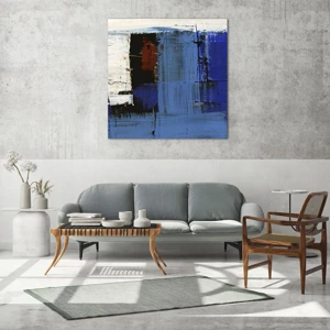 Schilderen op glas - Het geheim van blauw - 70x70 cm