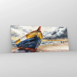 Schilderen op glas - Rust aan de kust - 120x50 cm