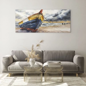 Schilderen op glas - Rust aan de kust - 120x50 cm