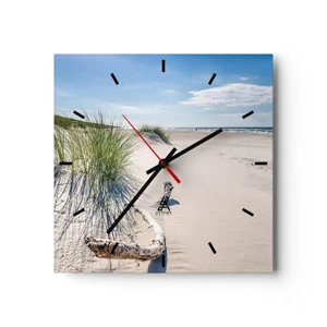 Wandklok - Klok - De mooiste zandstrand? Oostzee-strand - 30x30 cm