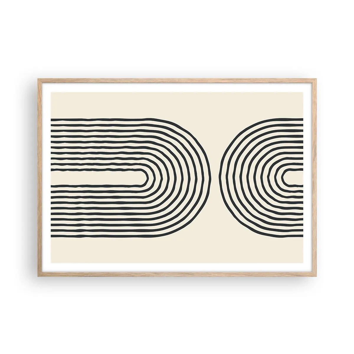 Een poster in een licht eiken lijst - In een ogenblik ... - 100x70 cm