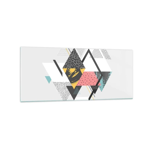 Schilderen op glas - Variatie op driehoek en ruit - 120x50 cm