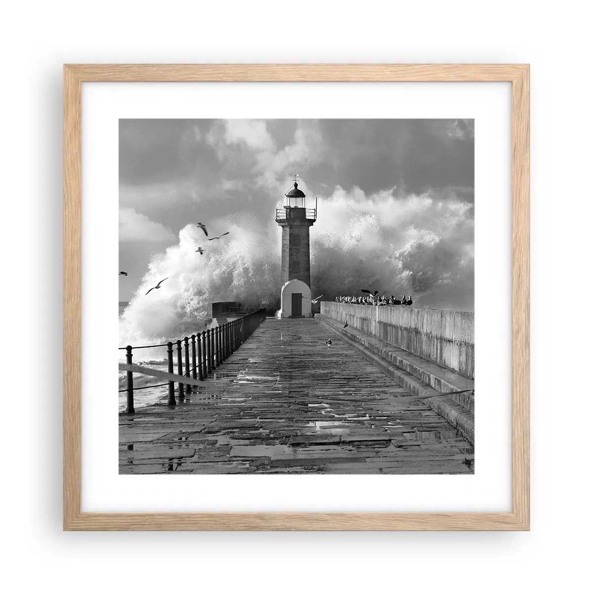 Een poster in een licht eiken lijst - Onbevreesd - 40x40 cm