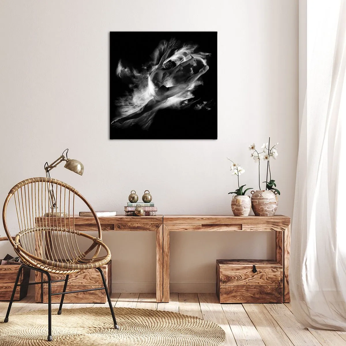 Schilderen op canvas - Vast tijdens de vlucht - 40x40 cm