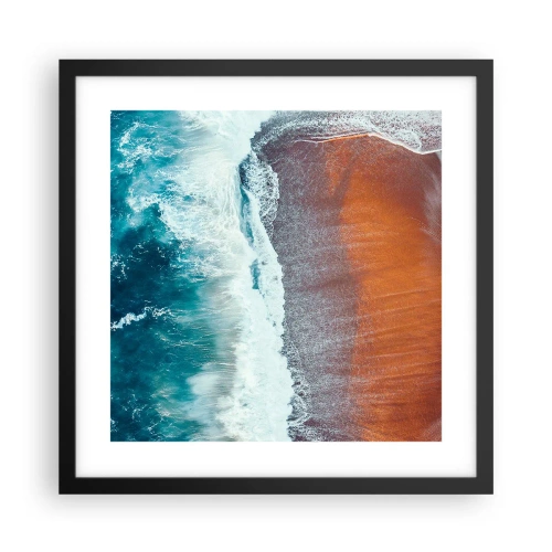 Poster in een zwarte lijst - Aanraking van de oceaan - 40x40 cm