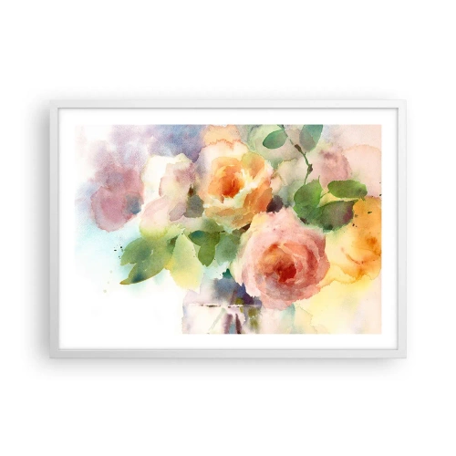 Poster in een witte lijst - Delicaat als aquarel - 70x50 cm