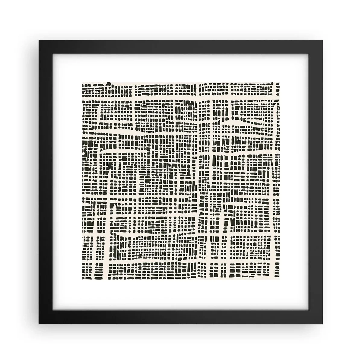Poster in een zwarte lijst - Geweven compositie - 30x30 cm