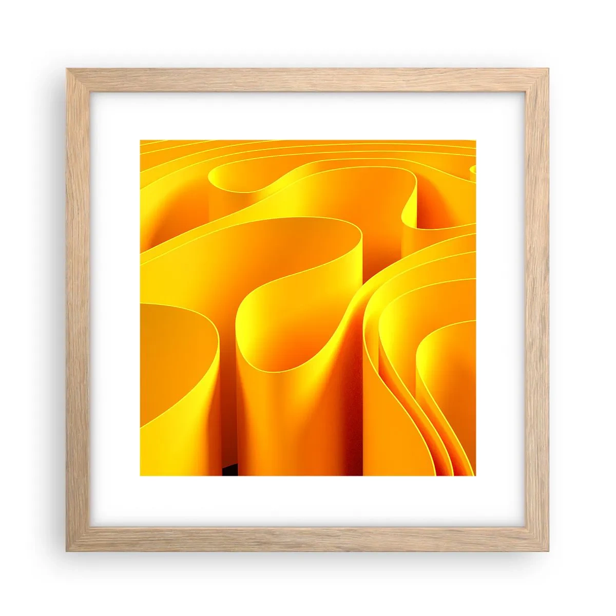 Een poster in een licht eiken lijst - Als de golven van de zon - 30x30 cm