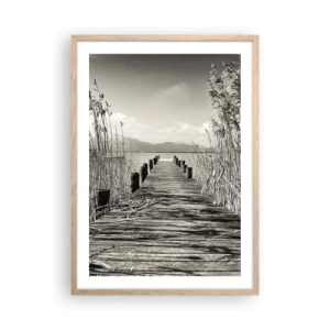 Een poster in een licht eiken lijst - In de stilte van het gras - 50x70 cm
