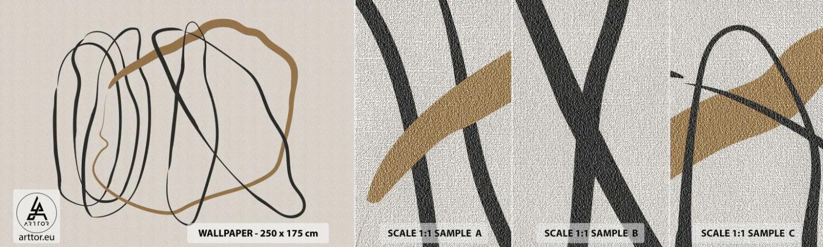 Fotobehang Monster Premium Canvas - Compositie – loopdans - Deel, Minimalistisch, Art-deco - 100x30 cm