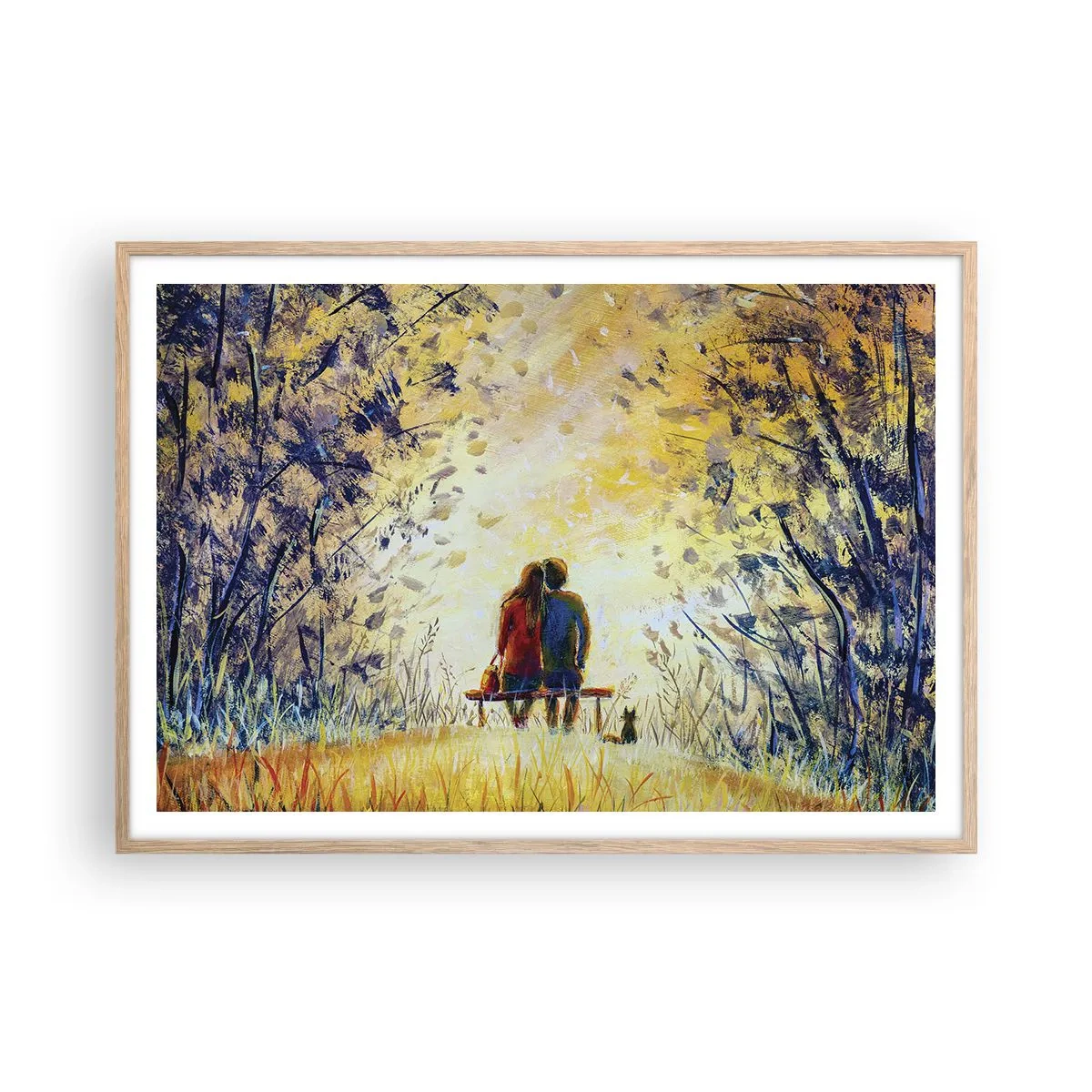 Een poster in een licht eiken lijst - Een magisch moment - 100x70 cm