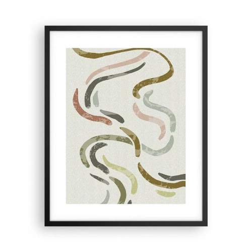 Poster in een zwarte lijst - Een vrolijke dans van abstractie - 40x50 cm