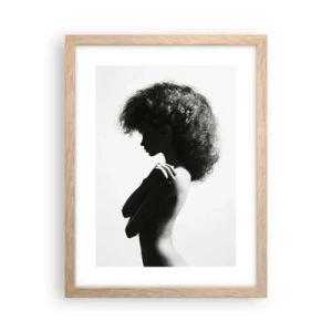 Een poster in een licht eiken lijst - Als een bloem op een slanke stengel - 30x40 cm