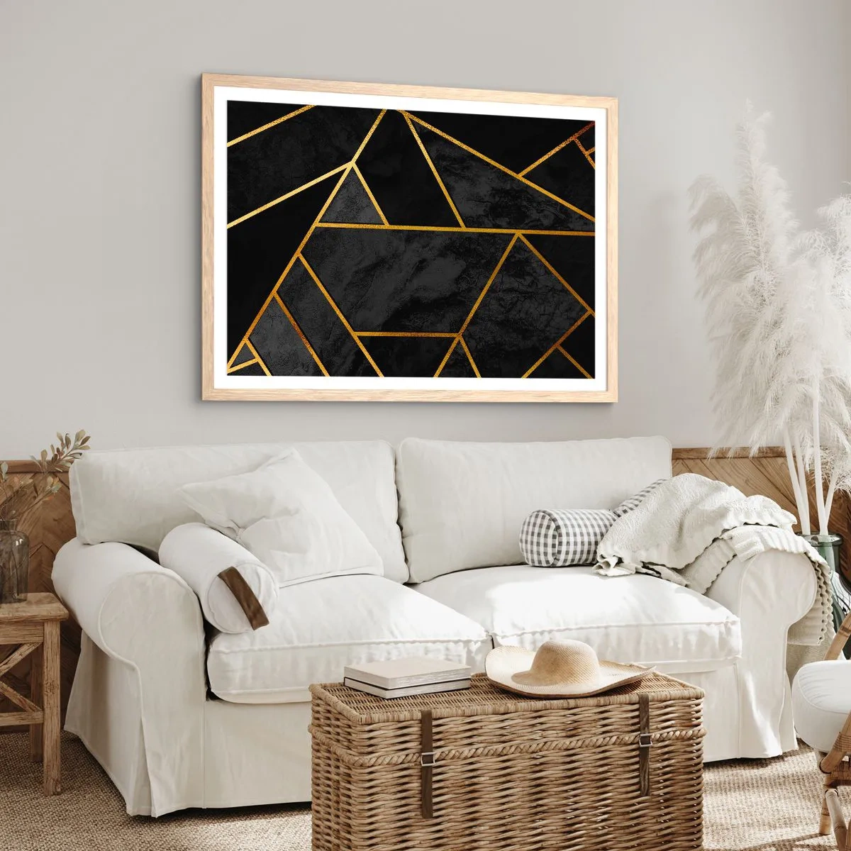Een poster in een licht eiken lijst - Duisternis en glans - 40x30 cm